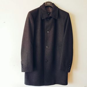Hugo Boss Dark Gray Wool Coat